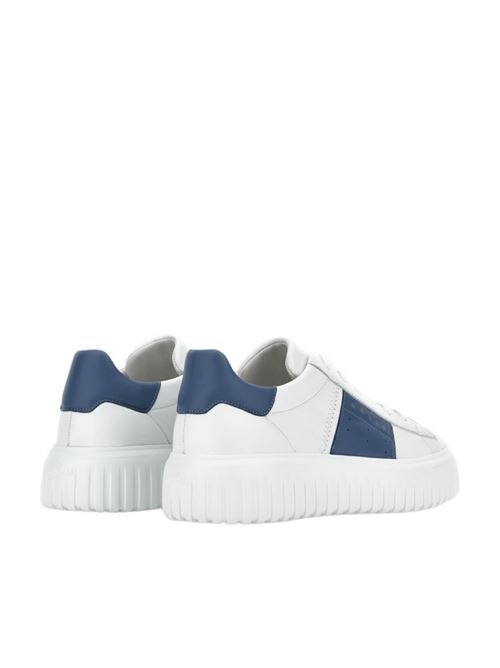 sneakers uomo pelle bianca/indaco HOGAN | HXM6450FO70LE9140A